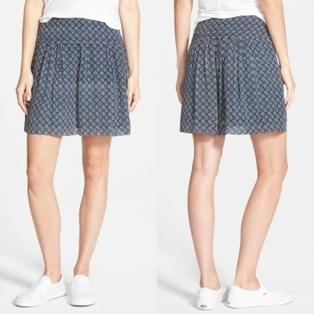 Madewell Size 10 Nico Silk Mini Skirt Blue C7041
